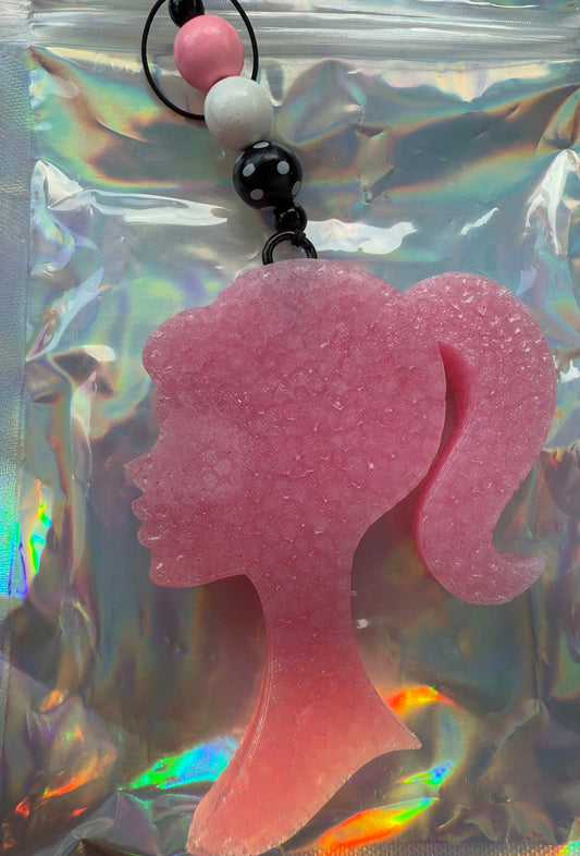 Pink Barbie Head Freshie