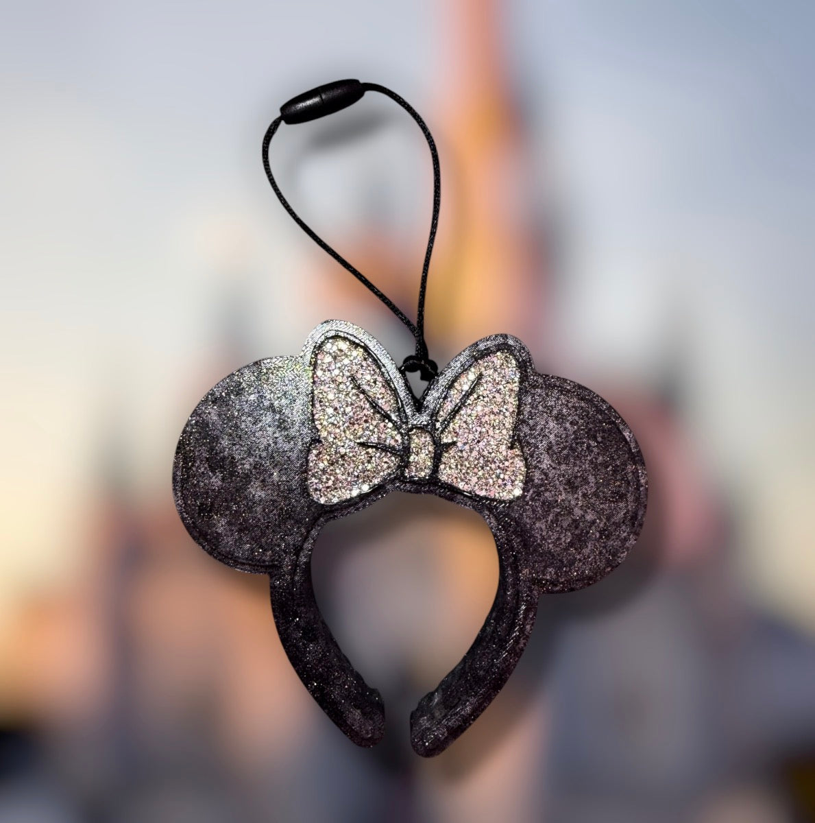 Black Sparkle Ears Freshie