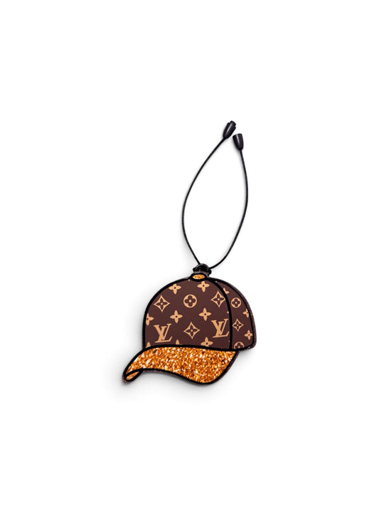 Brown Sparkle Hat Freshie