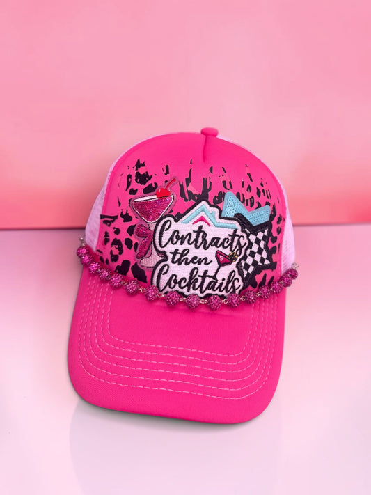 Contracts then Cocktails Trucker Hat